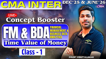 CMA Inter FM & BDA Financial Management & Business Data Analytics | Live Class - 1 Prof. Vinit Kumar