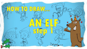 How to Draw a Cartoon Christmas Elf! | Step1 | Character |Dotspot Cartoons | (EN-VIDEO)