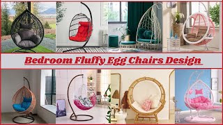 Bedroom Fluffy Egg Chairs Design | #fcollection #chairsdesign #eggchairs #badroomfluffychairs