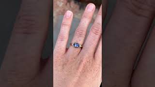Marquise Cut Ceylon Sapphire Signet Ring