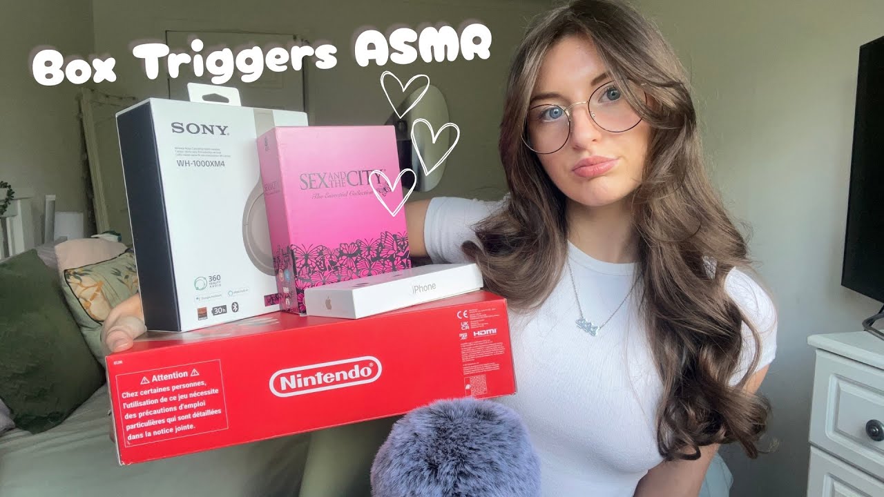 ASMR Box triggers🧃 (natural nail tapping, scratching, tracing, rubbing, finger tip tapping)