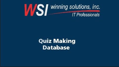WSI Acces Quiz Database Template