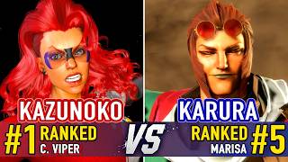 SF6 🤜 KAZUNOKO (#1 Ranked C. Viper) vs KARURA (#5 Ranked Marisa) 🤛 SF6 High Level Gameplay
