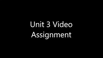 Unit 3 Video Assignment