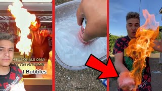 Lighting BUBBLES on FIRE 😱 #Shorts