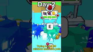 Trying to get 99 rainbow exclusive pet Day 2 #roblox #shorts #petsim99