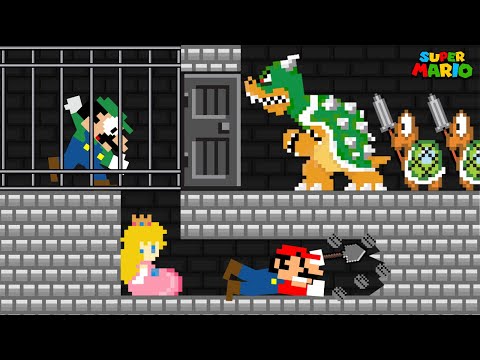 Mario & Luigi escape Prison Bowser rescue Peach | Game Animation
