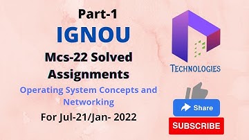 MCS 22 Part 1  Solved Assignment July-21/Jan-22 || MCA/BCA || IGNOU || DalalTechnologies