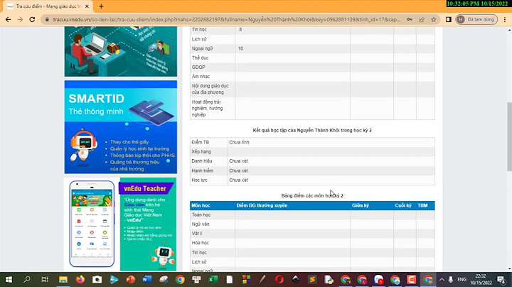 Hướng dẫn cách xem điểm trên vnedu