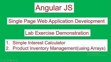 Angular JS - Simple Interest Calculator and Product Inventory using Array Demonstration