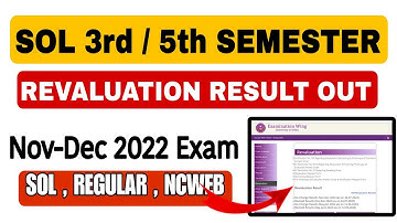 Sol Revaluation 3rd / 5th Semester List Out 2022 Dec Exam |Revised Result out 3/5th semester sol du