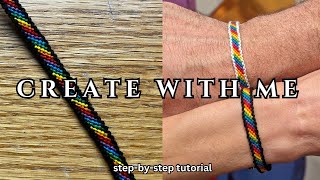 Bordered Candy Stripe Friendship Bracelet Tutorial  Pride Rainbow