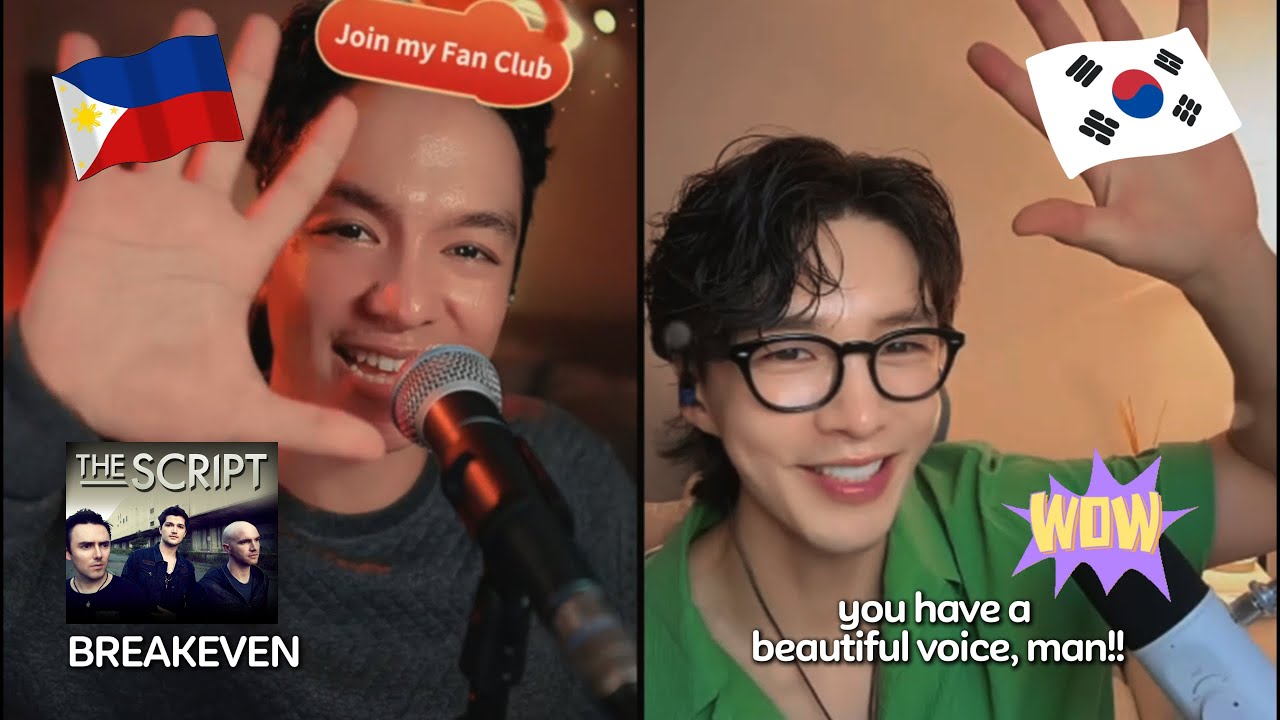 Singing to Korean Actor on TikTok Live | Breakeven - The Script