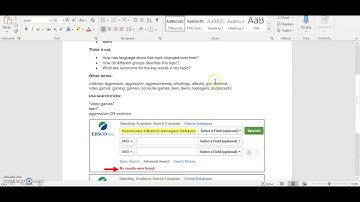 Identifying Key Words and Search Terms for Research Topics