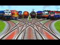 🎱Express Trains Run At Curve Branches Railroad || Mega Train Crossing Challenge 2026🎉