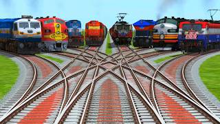 🎱Express Trains Run At Curve Branches Railroad || Mega Train Crossing Challenge 2026🎉