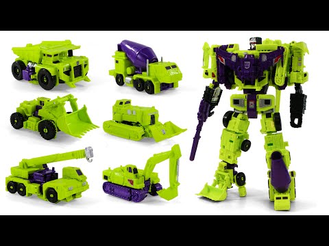 Transformers <strong>Green</strong> <strong>Color</strong> Downsized Devastator 6 Constructicon Combine Vehices Robots Toys