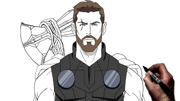How To Draw Thor (Stormbreaker) | Step By Step | Marvel