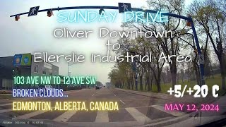 Oliver Downtown to Ellerslie Industrial Area, Edmonton, Alberta, Canada. +5/+20 Celsius.