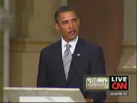 President Obama speaks @ Edward Kennedy Funeral Mass - YouTube