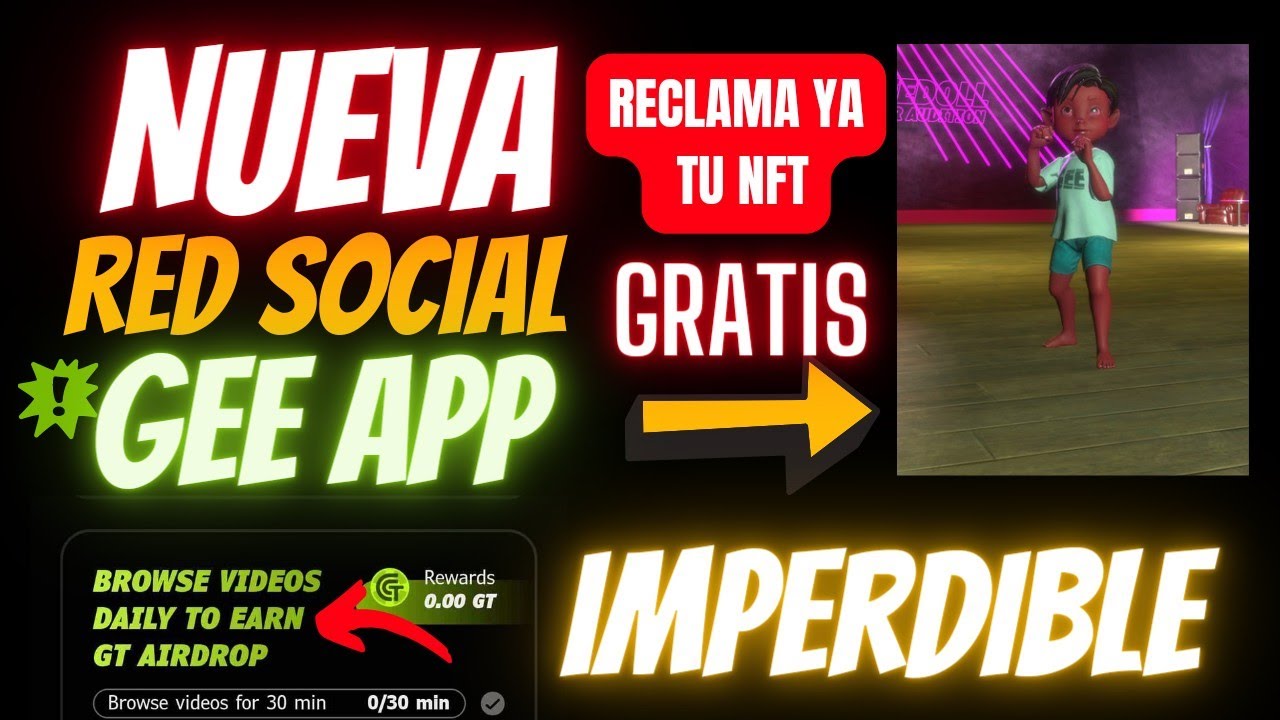 🚨RECLAMA TU NFT GRATIIS 🚨 🤑 NUEVA APP COMO TIKTOK ( GEE APP)🤑 🎉GANA TOKENS VIENDO VIDEOS🎉🎁100% REAL🎁