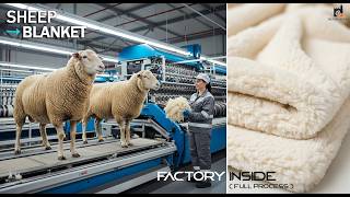 How Blankets Are Made From Sheep Wool (Full Process) #factoryinside
