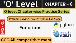 Famous Chapter-6 Problem Solving Through Python Language MCQ Important question for O level Exam M3R5 Profile