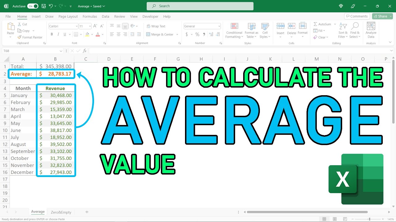How to Calculate the AVERAGE Value in EXCEL - Easy and Useful Function ...