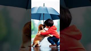 Adorable Baby and Puppy Share an Umbrella in the Rain 🌧️🐶💖