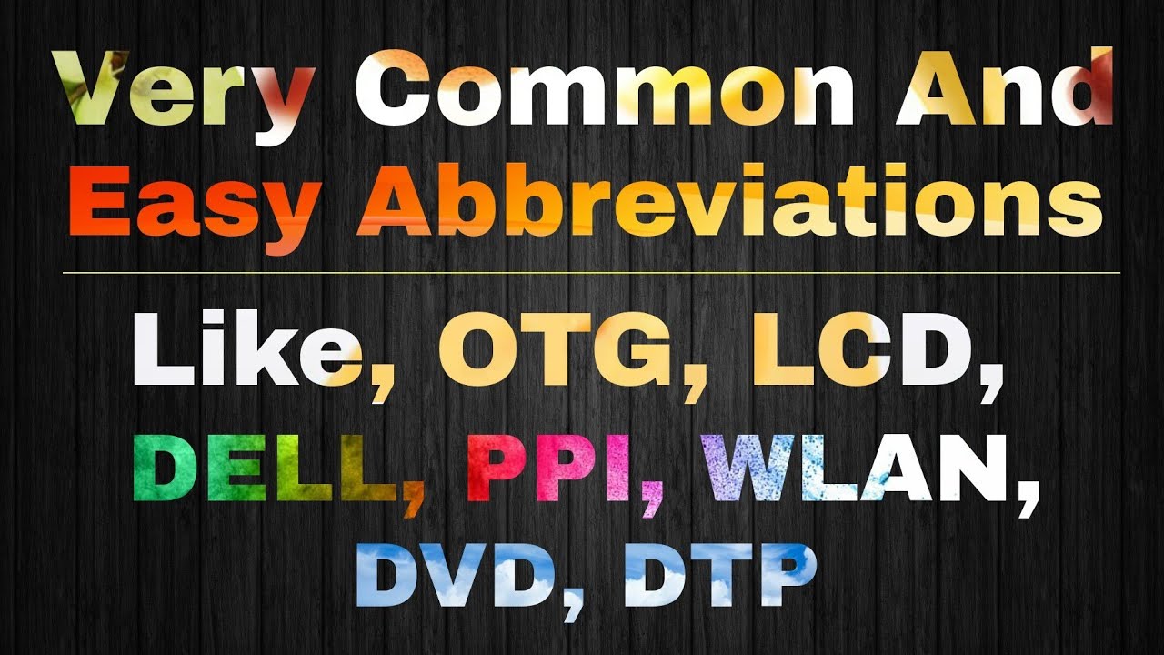 Very Common Abbreviation - Acronyms And Abbreviations | List Of Abbreviation In English (2020)