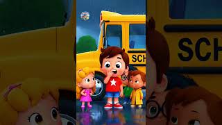 Rainy Day Bus Splash Puddles | Wheels on the Bus Song #shorts