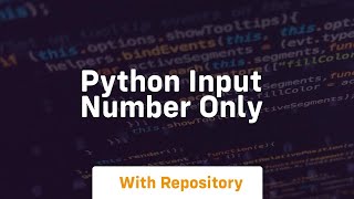 python input number only
