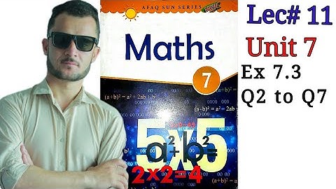 7th math unit 7 ex 7.3 Q2 to Q7 Afaq Sun Series