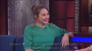 Shailene Woodley Wearing Soebedar Fabrizia Sandal Late Show Stephen Colbert