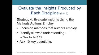 Strategy 4: Evaluate the Methods - Interdisciplinary Studies Lecture 7.10