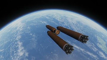 KSP1 - 400+ Tons to 205km Kerbin Orbit. Vernor Engine tipped controlled.