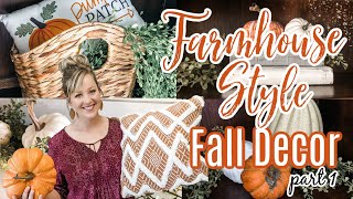 FARMHOUSE STYLE FALL DECOR \/\/ DECORATE WITH ME FOR FALL 2021 \/\/ FALL DECOR IDEAS 2021