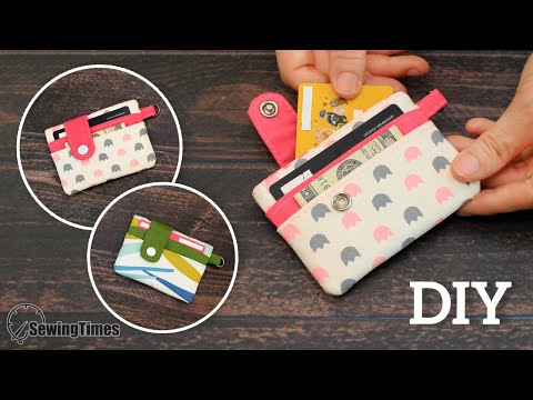 Easy DIY Slim Card Wallet | 5 Card Holder Sewing Tutorial [sewingtimes]