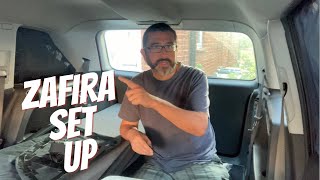 Vauxhall Zafira Stealth Car Camp, Zafira Car Camp Set Up, Car camp set up, UK Car Camper