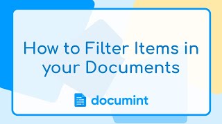 How to Filter Items in your Documents 🎯