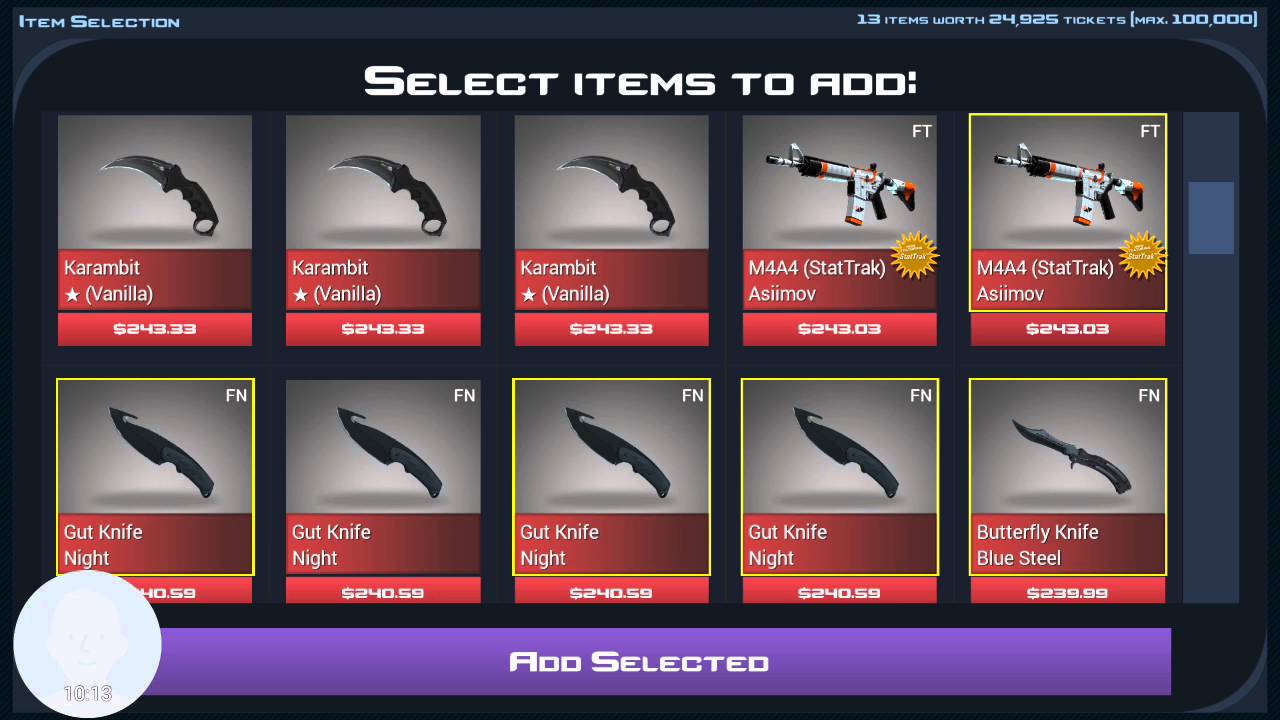 INSANE CASE CLICKER ROULETTE WIN RESETING RANK AND TRADES