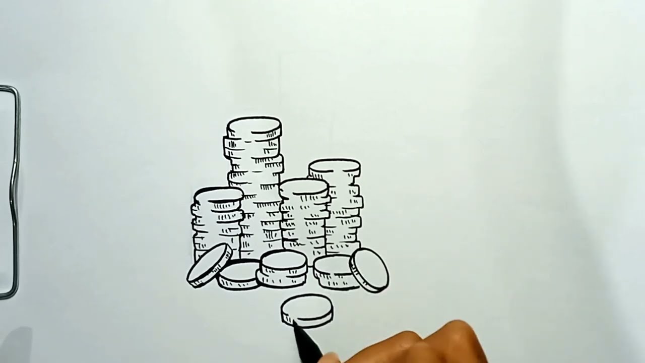 How To Draw A Stack Of Money Step By Step