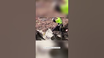 Brave Workers Remove Dangerous Rocks to Prevent Landslides #shorts