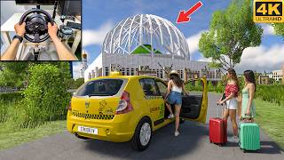 Luxury Private Uber Taxi Job With Dacia Sandero - BeamNG 4K | Steering Wheel Gameplay screenshot 5