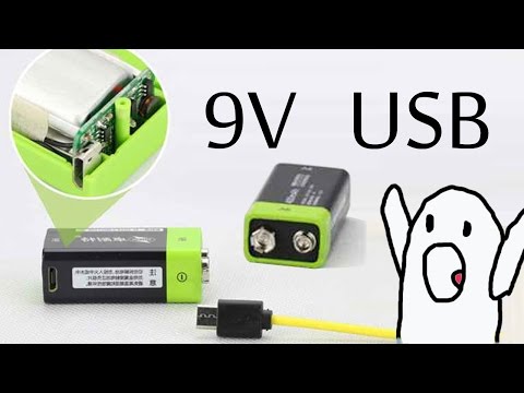 Аккумулятор крона 9V с зарядкой от USB ZNTER S19