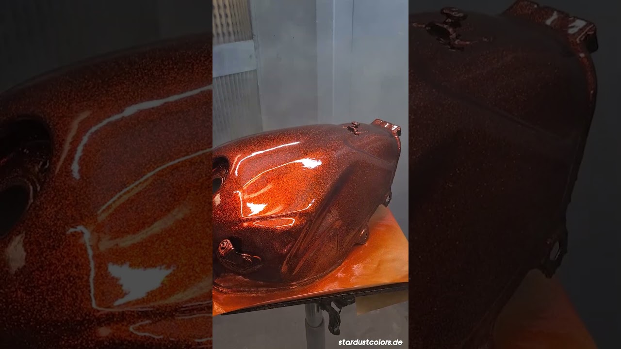 Lack METAL FLAKES WEAK GOLD + CANDY ORANGE 54 STARDUST