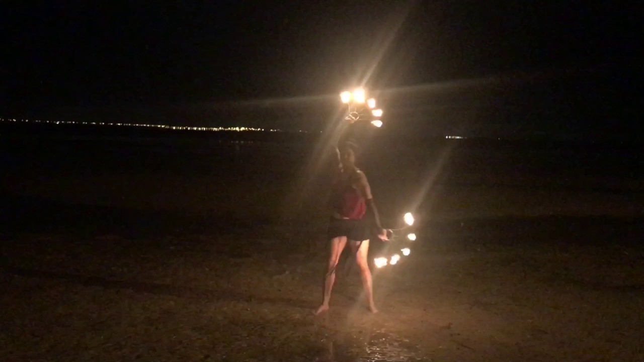 Fire Fan Flow at the beach! - YouTube