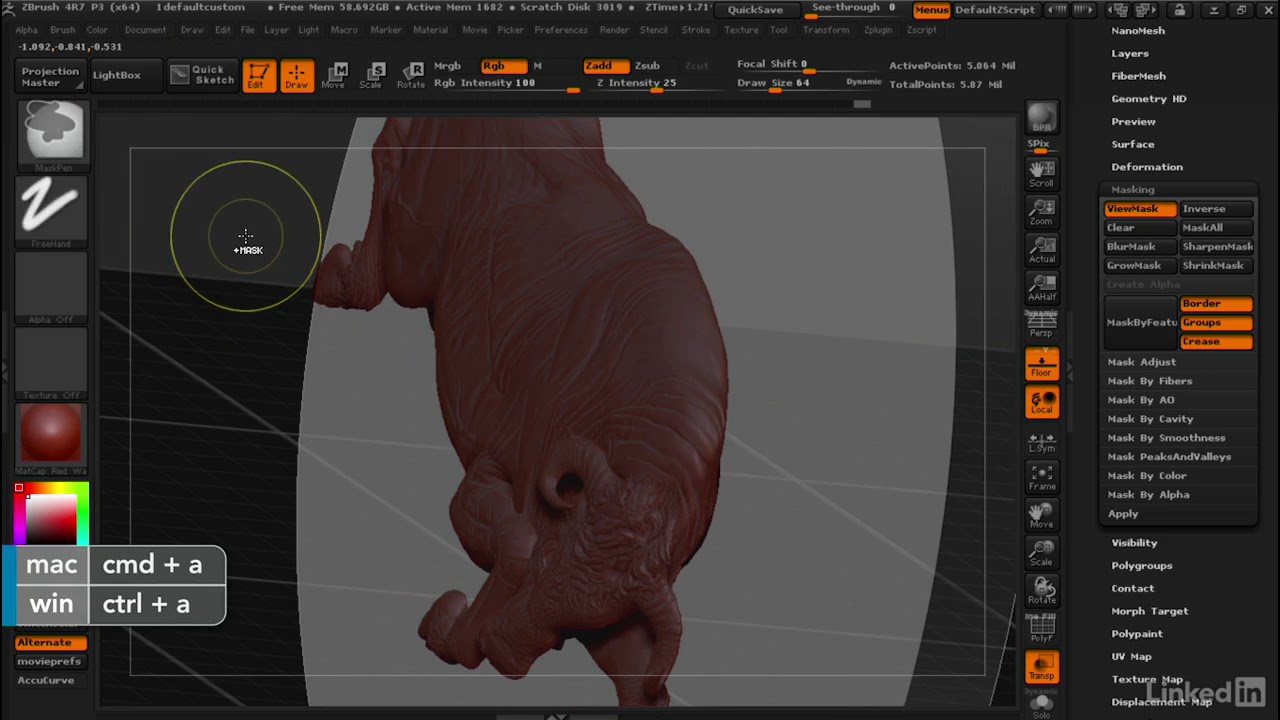 turning a model into a bas-relief sculpture zbrush