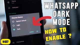 How To Enable Dark Mode In Whatsapp Urduhindi - Eng Subles Easy Method - Whatsapp Updates