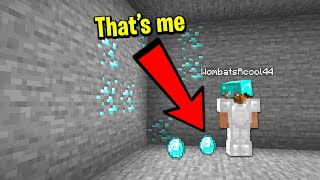 Trolling minecraft noob using a disguise plugin.. *DISGUISED AS DIAMOND*